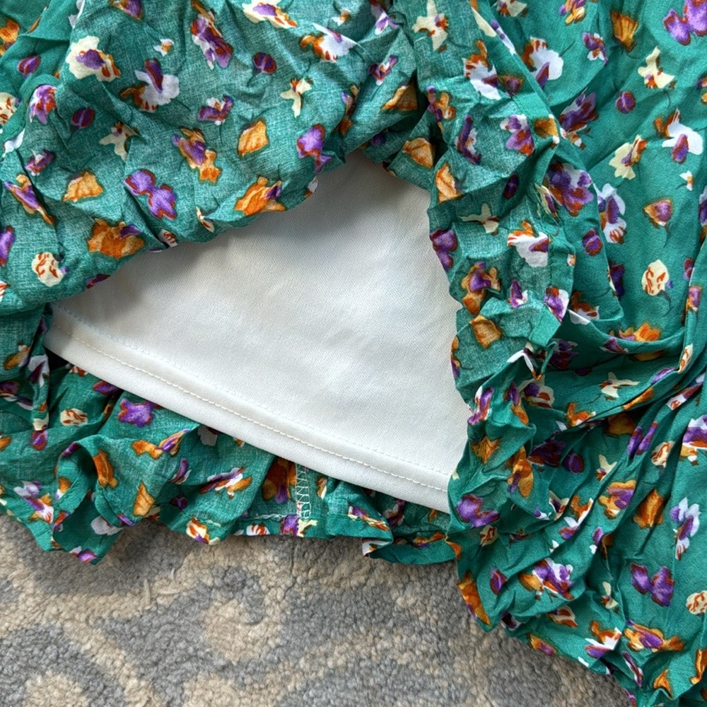 Reverse Tie Front Button Down Sleeveless Floral D… - image 3